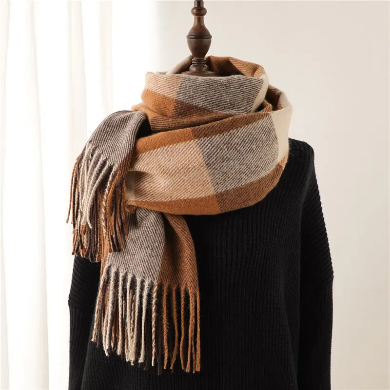 Luxe Plaid Cashmere Scarf