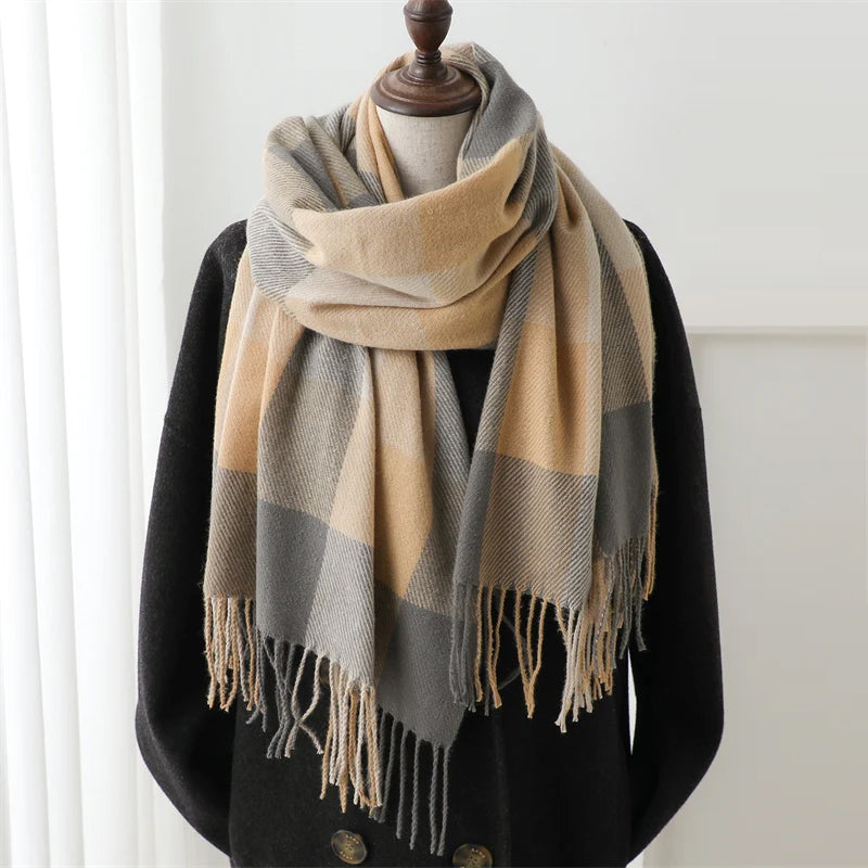 Luxe Plaid Cashmere Scarf